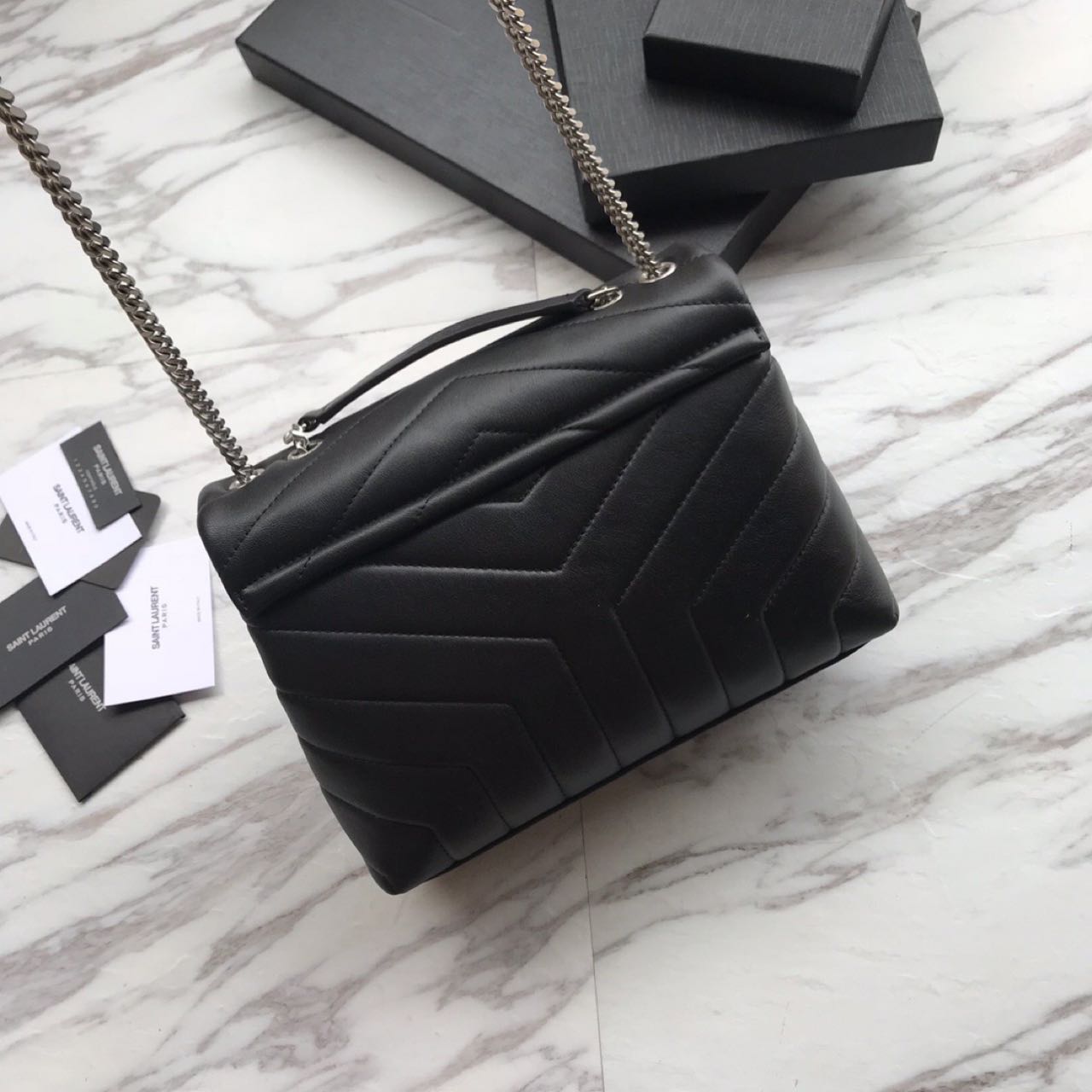 Saint Laurent Loulou Small Chain Bag In Quilted 