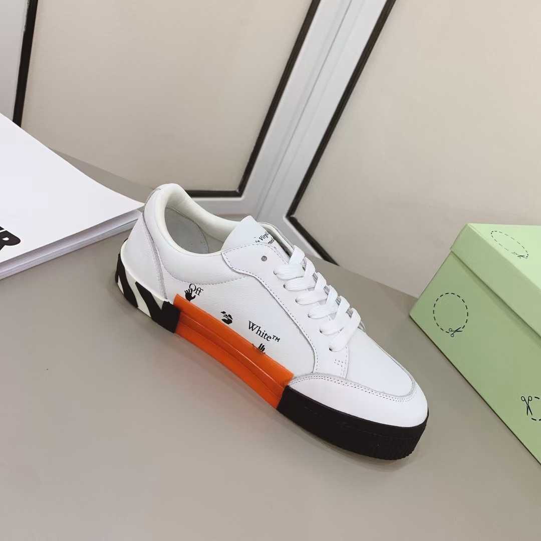 Off White Canvas Vulcanized Low Sneakers - DesignerGu