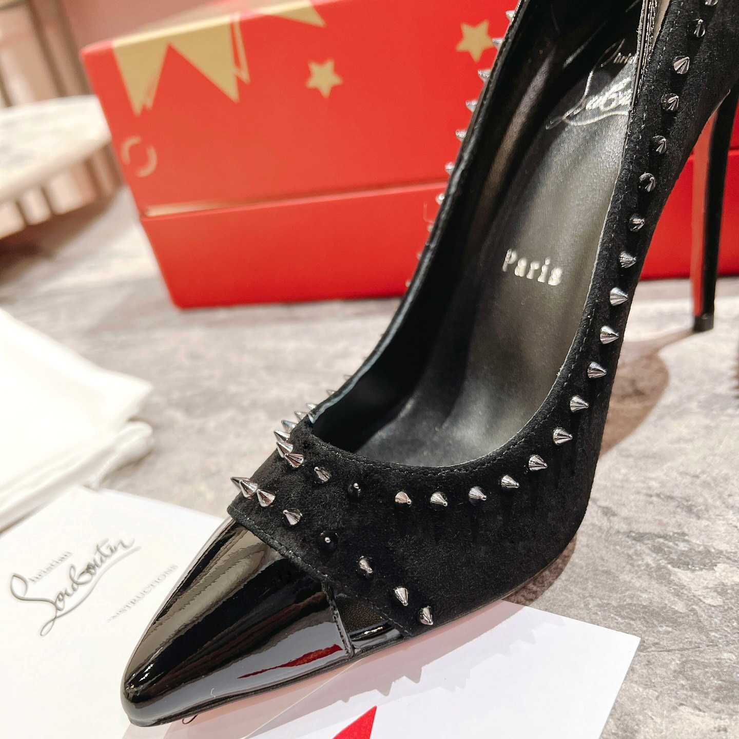 Christian Louboutin Duvette Spikes Pump   100mm - DesignerGu