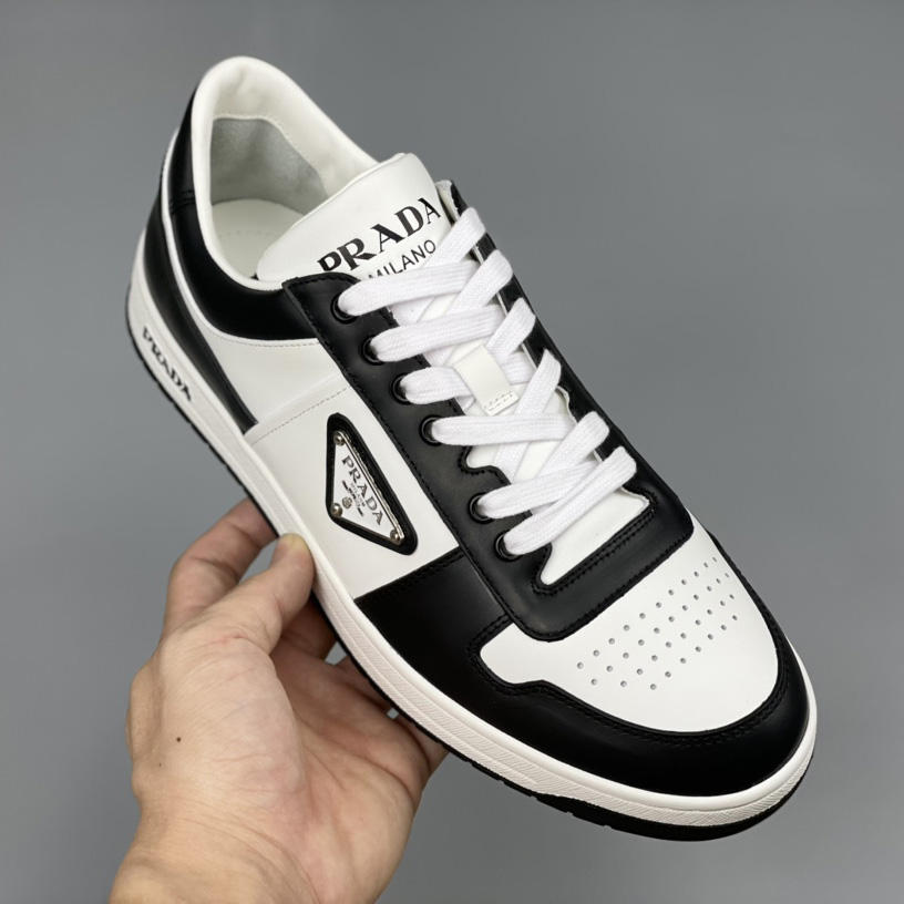 Prada Downtown Leather Sneakers - DesignerGu