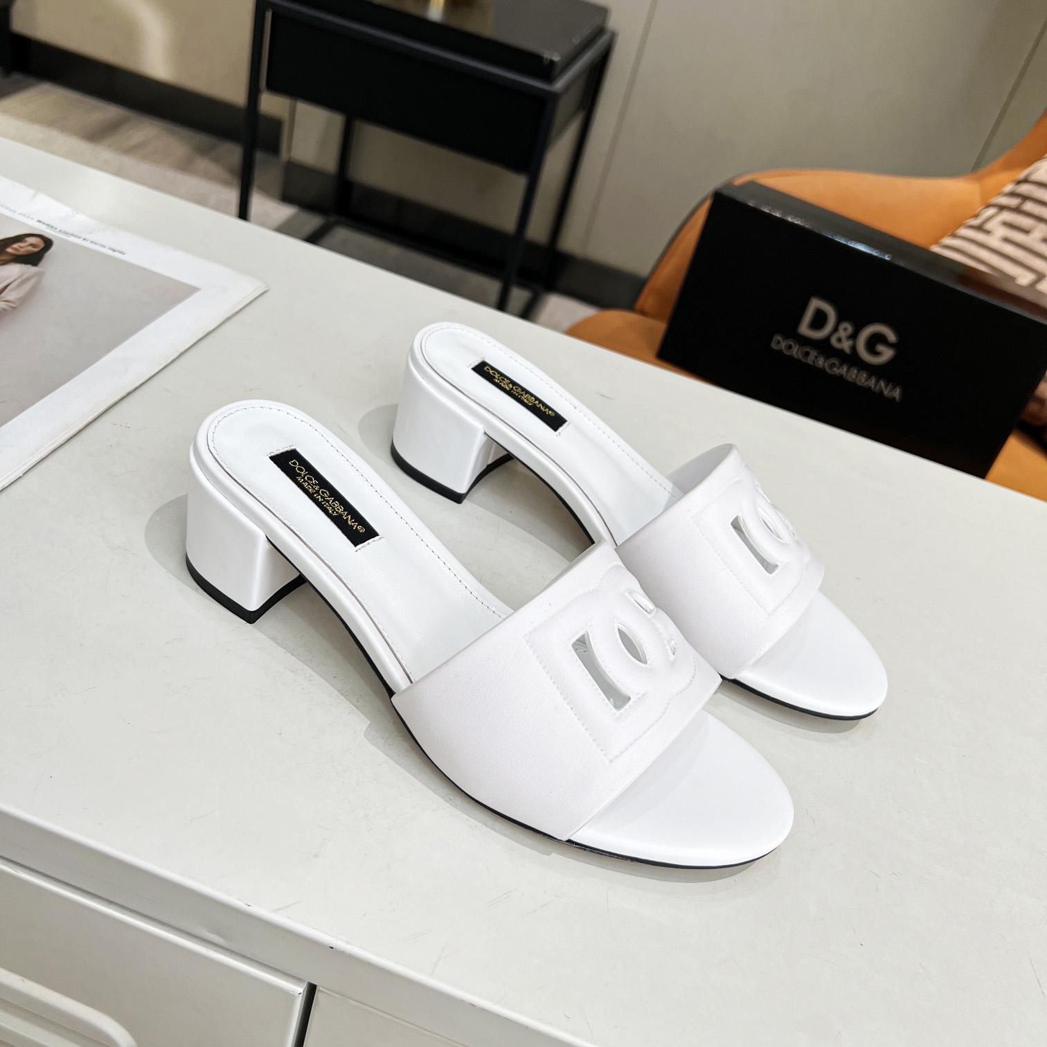 Dolce & Gabbana Calfskin Mules With DG Millennials Logo - DesignerGu