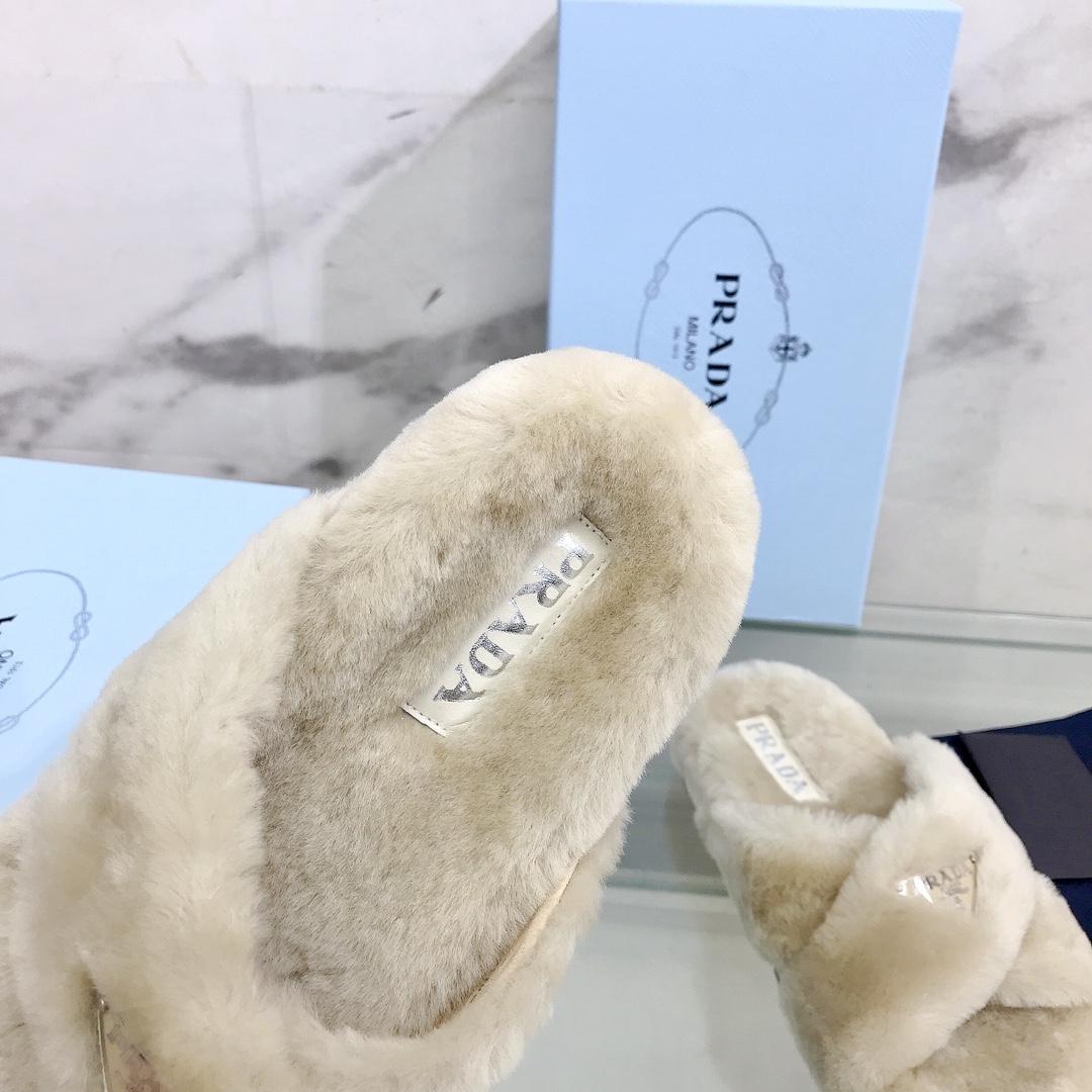 Prada Shearling Sandals - DesignerGu