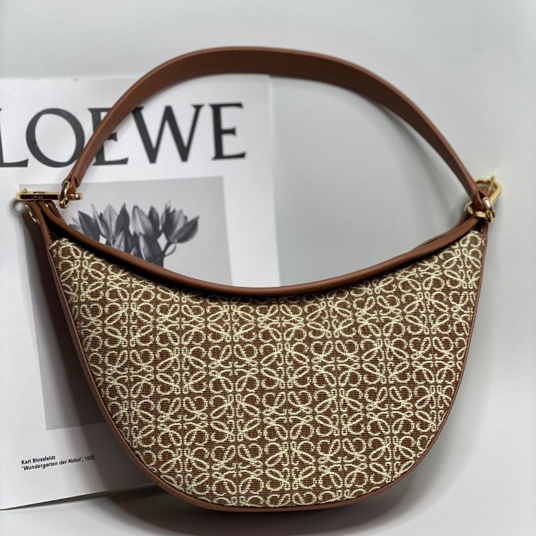 Loewe Small Loewe Luna Bag In Anagram Jacquard And Classic Calfskin(30-12-6cm) - DesignerGu