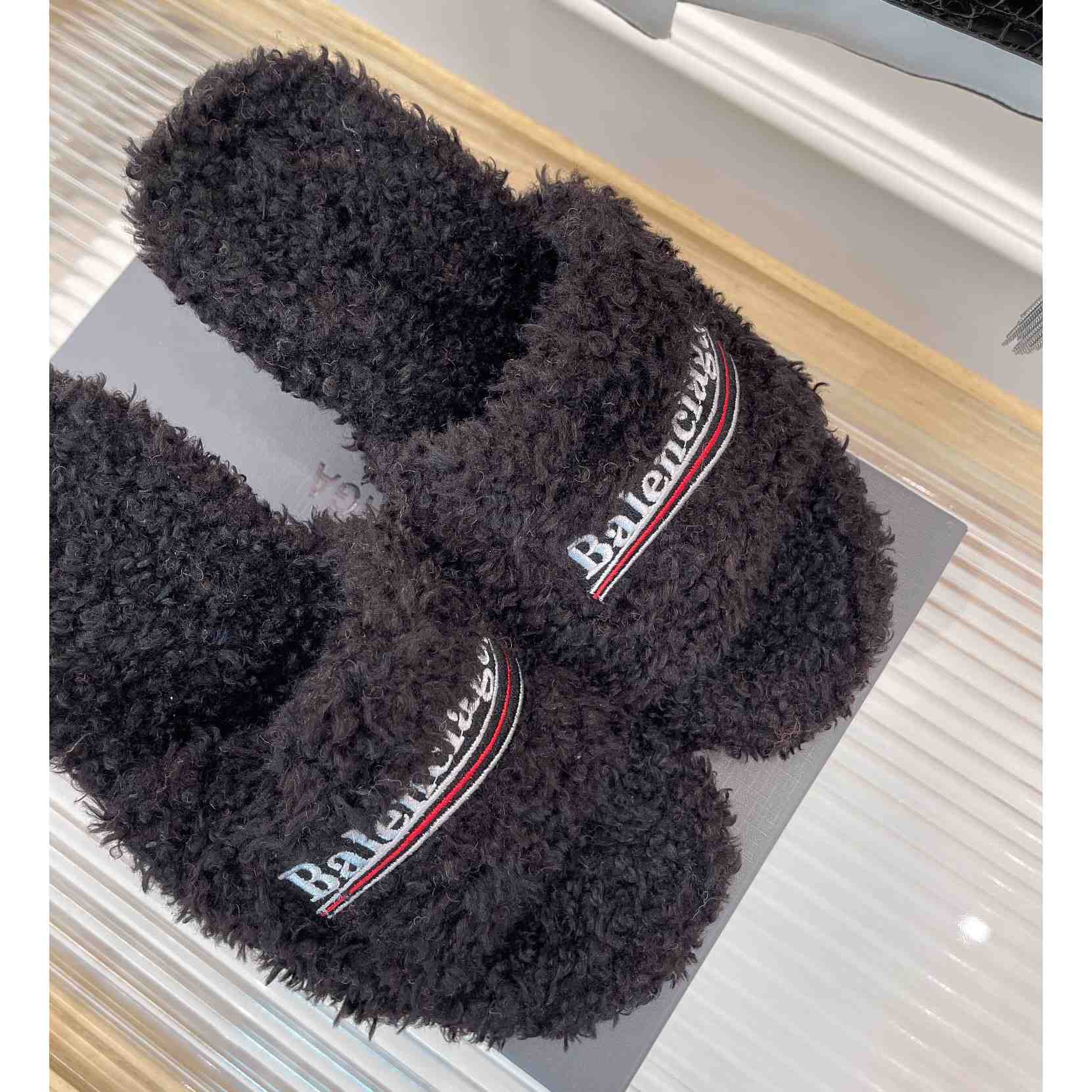 Balenciaga Furry Sandals - DesignerGu