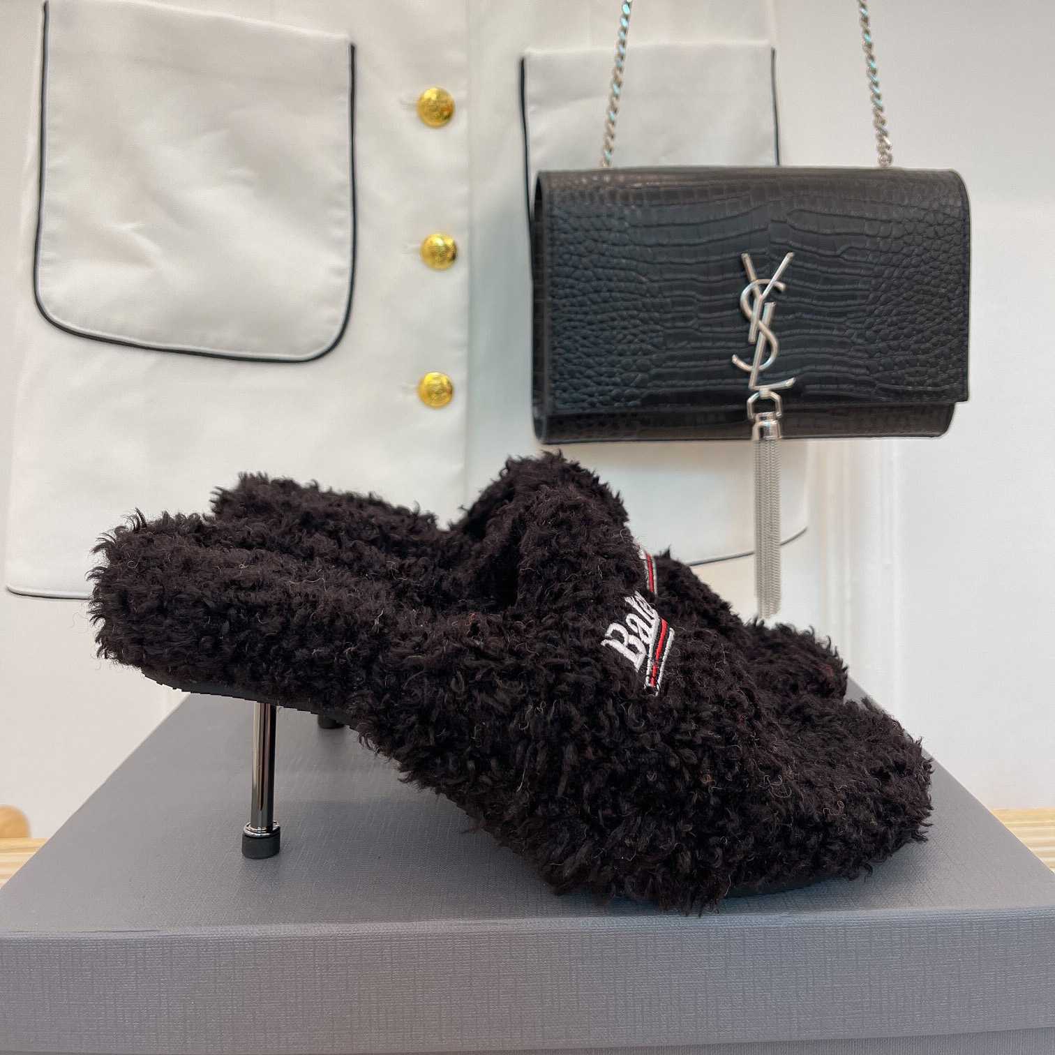 Balenciaga Furry Sandals - DesignerGu