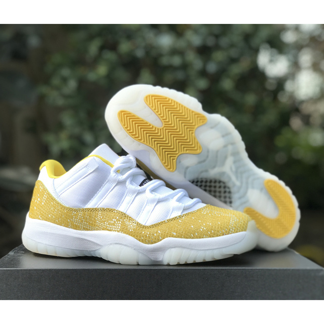 Air Jordan 11 Low “Yellow Snakeskin” Sneakers     Ah7860-107 - DesignerGu