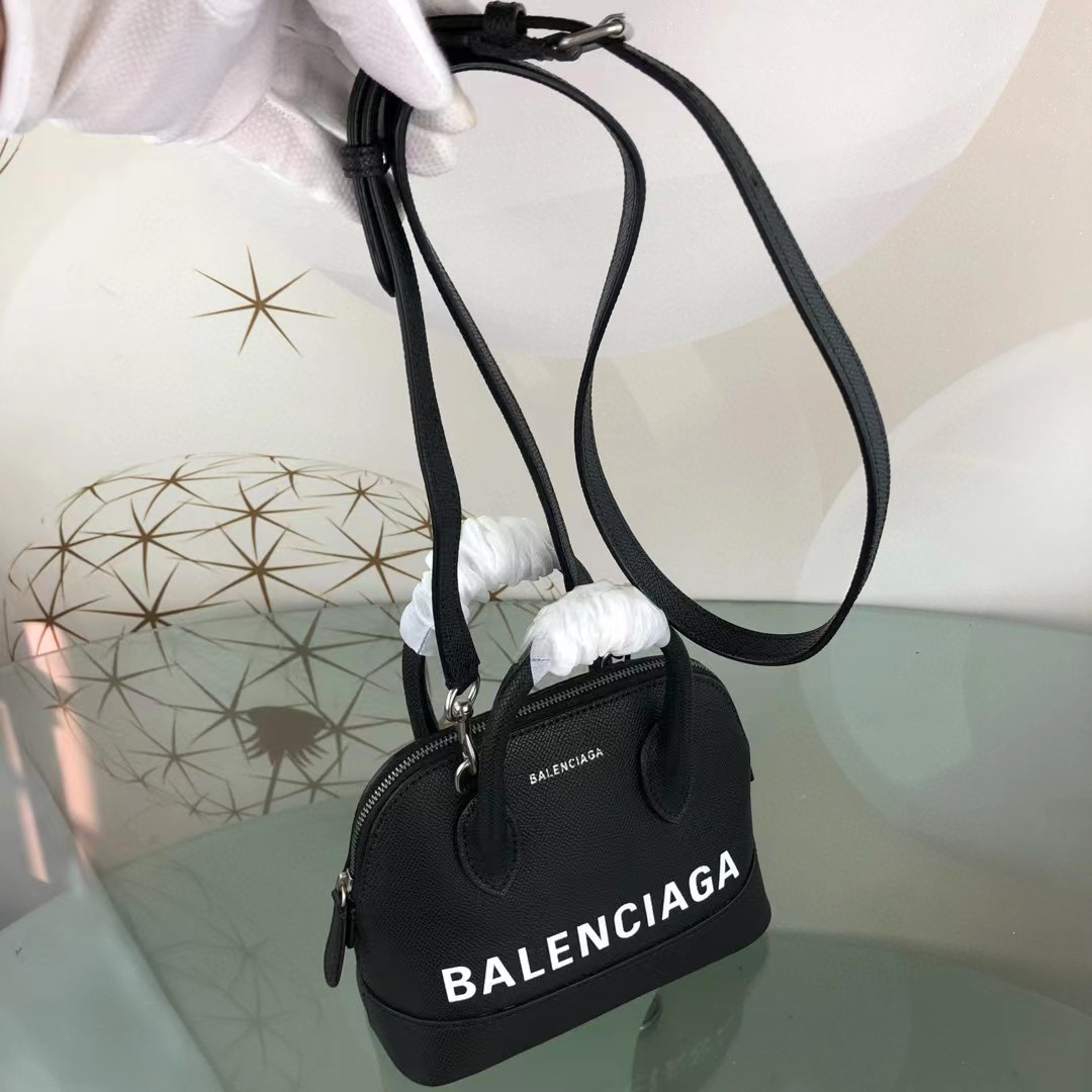 Balenciaga Women's Ville Small Handbag In Black/White (19-21-8cm) - DesignerGu