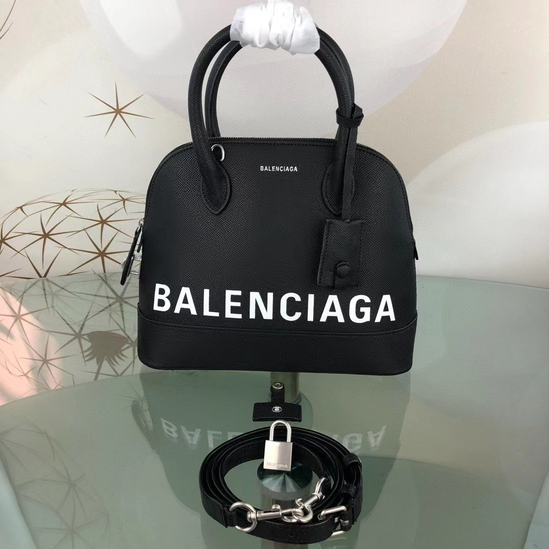 Balenciaga Women's Ville Small Handbag In Black/White (19-21-8cm) - DesignerGu