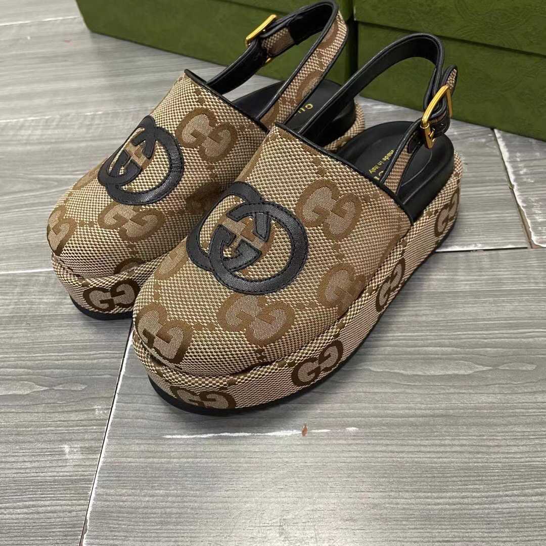 Gucci Maxi GG Canvas Platform Clogs - DesignerGu