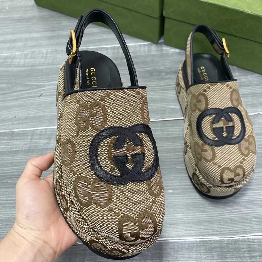 Gucci Maxi GG Canvas Platform Clogs - DesignerGu