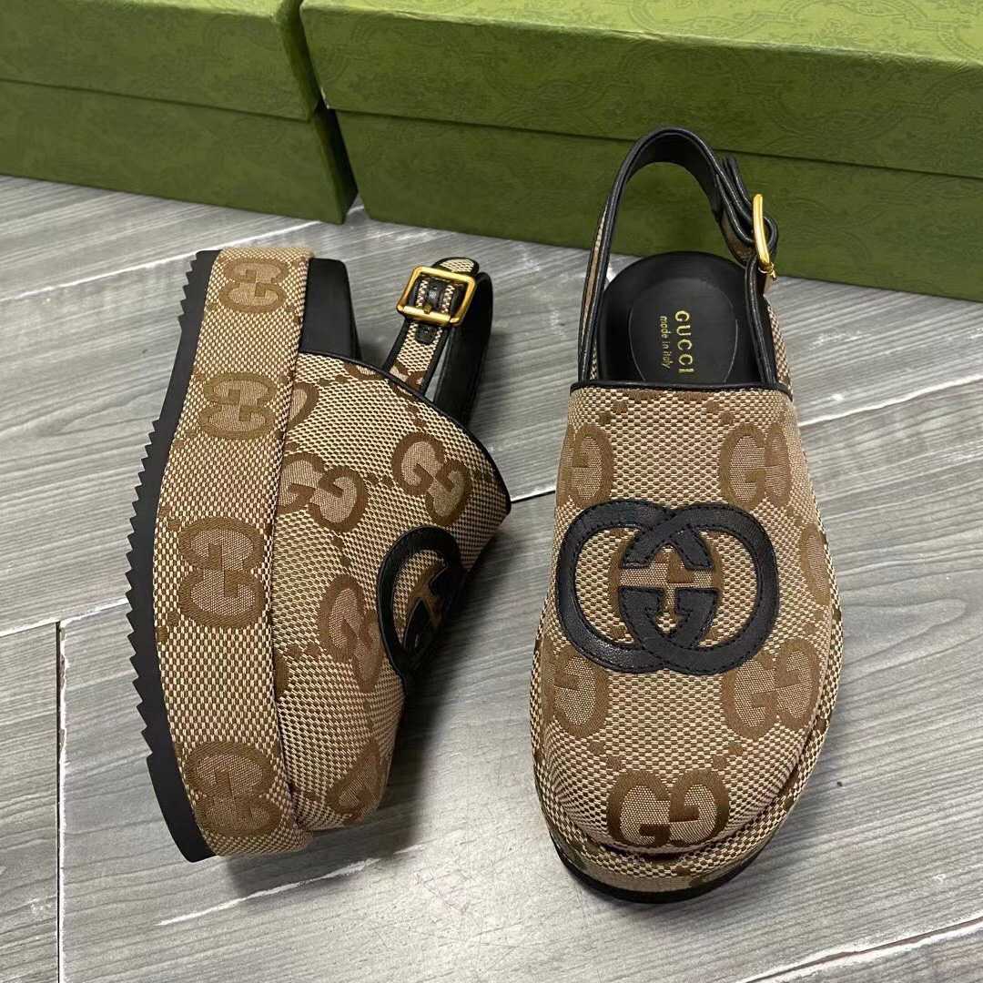 Gucci Maxi GG Canvas Platform Clogs - DesignerGu