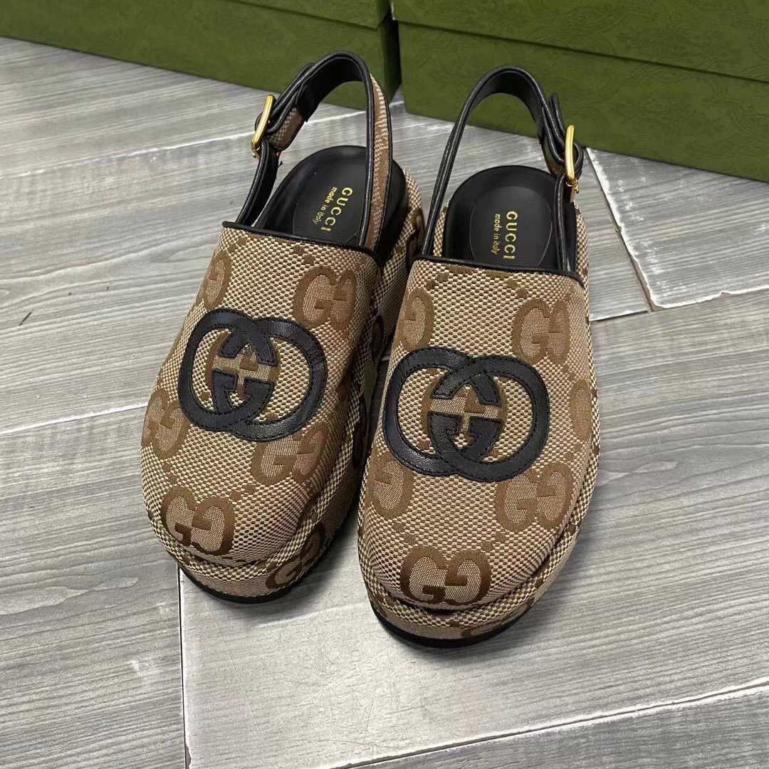 Gucci Maxi GG Canvas Platform Clogs - DesignerGu