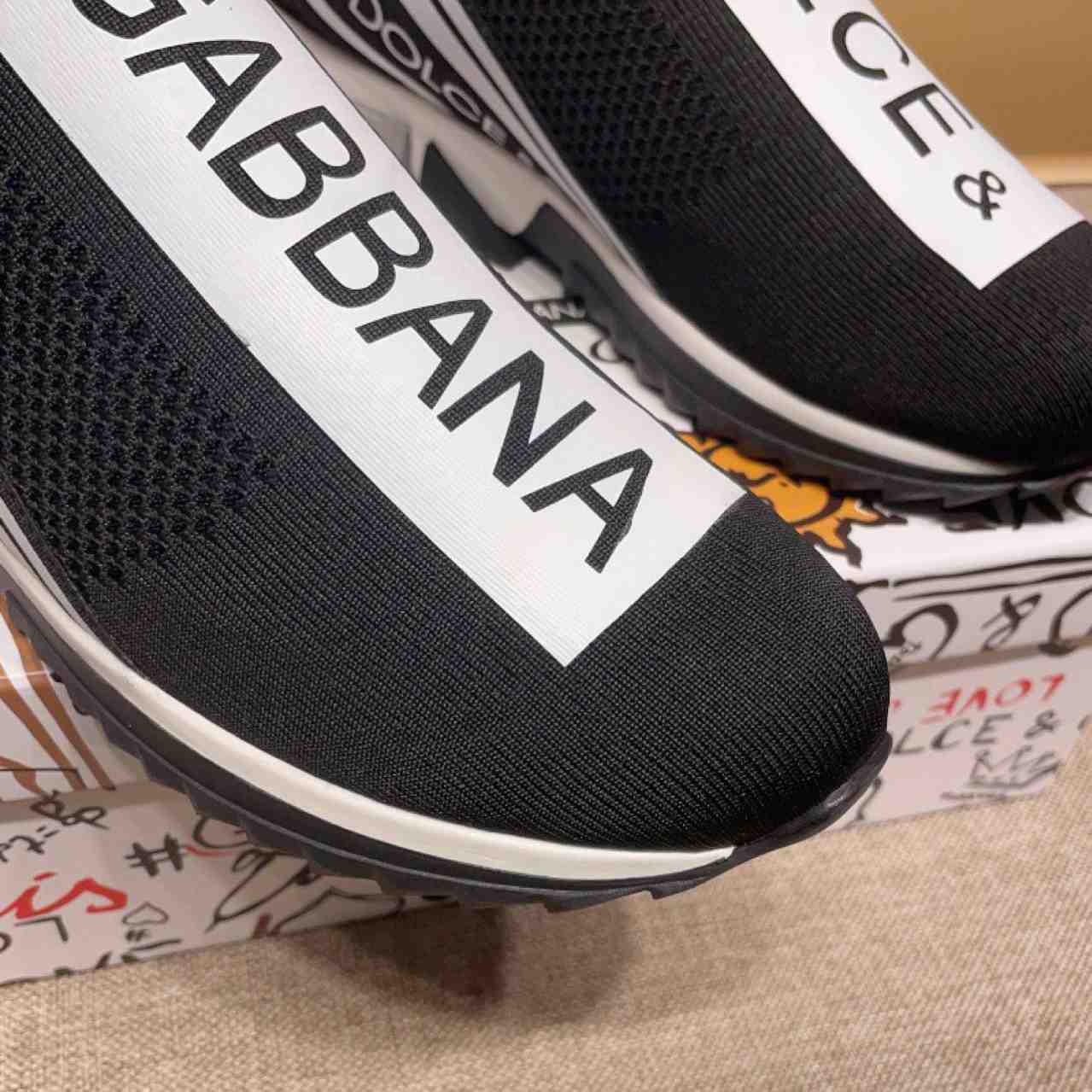 Dolce & Gabbana Stretch Jersey Sorrento Sneakers With Logo - DesignerGu