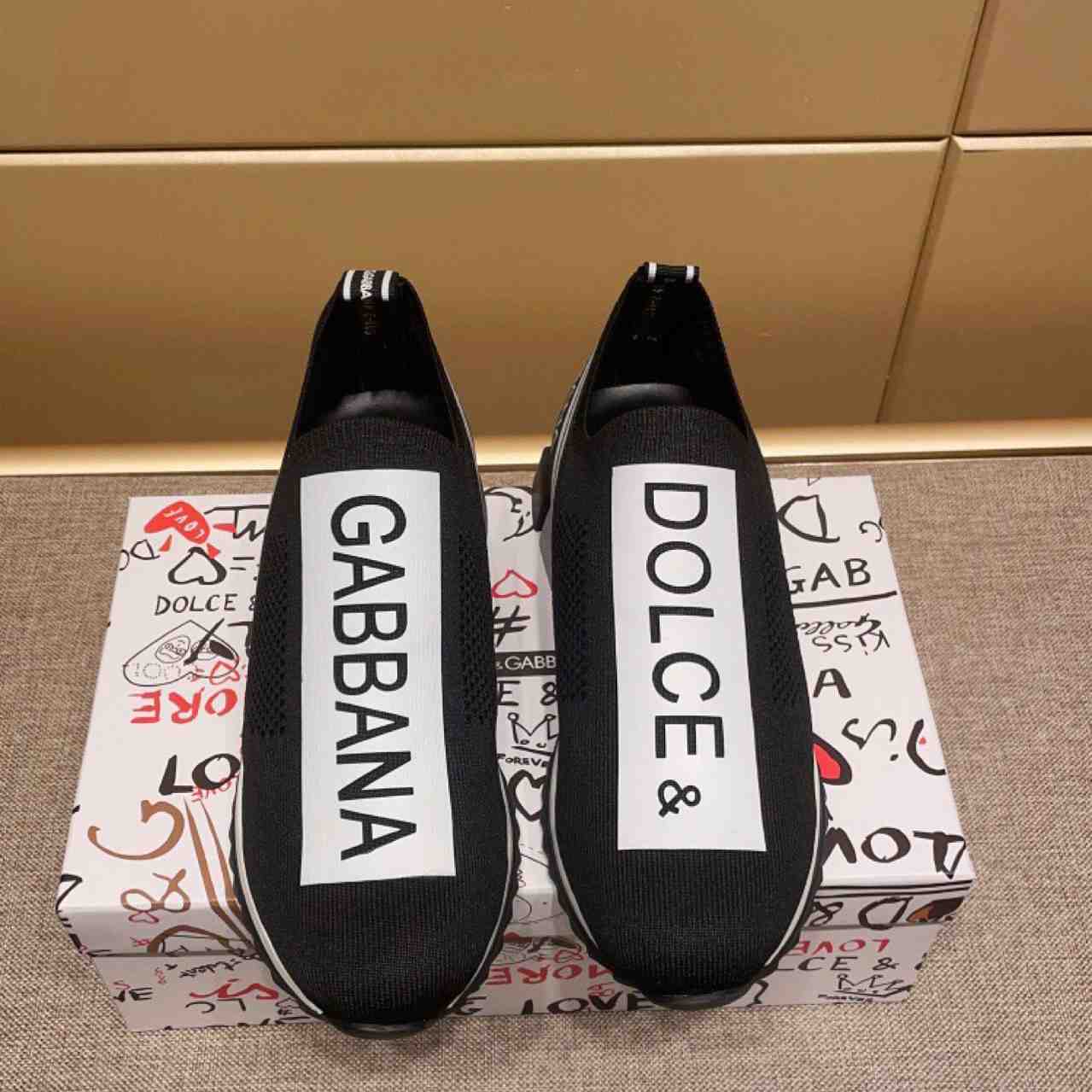 Dolce & Gabbana Stretch Jersey Sorrento Sneakers With Logo - DesignerGu