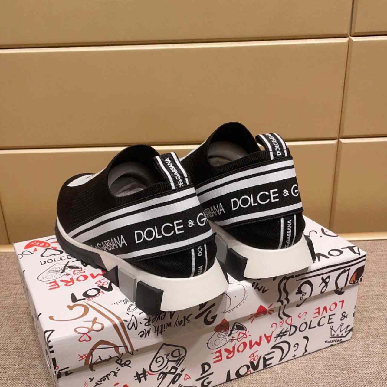 Dolce & Gabbana Stretch Jersey Sorrento Sneakers With Logo - DesignerGu