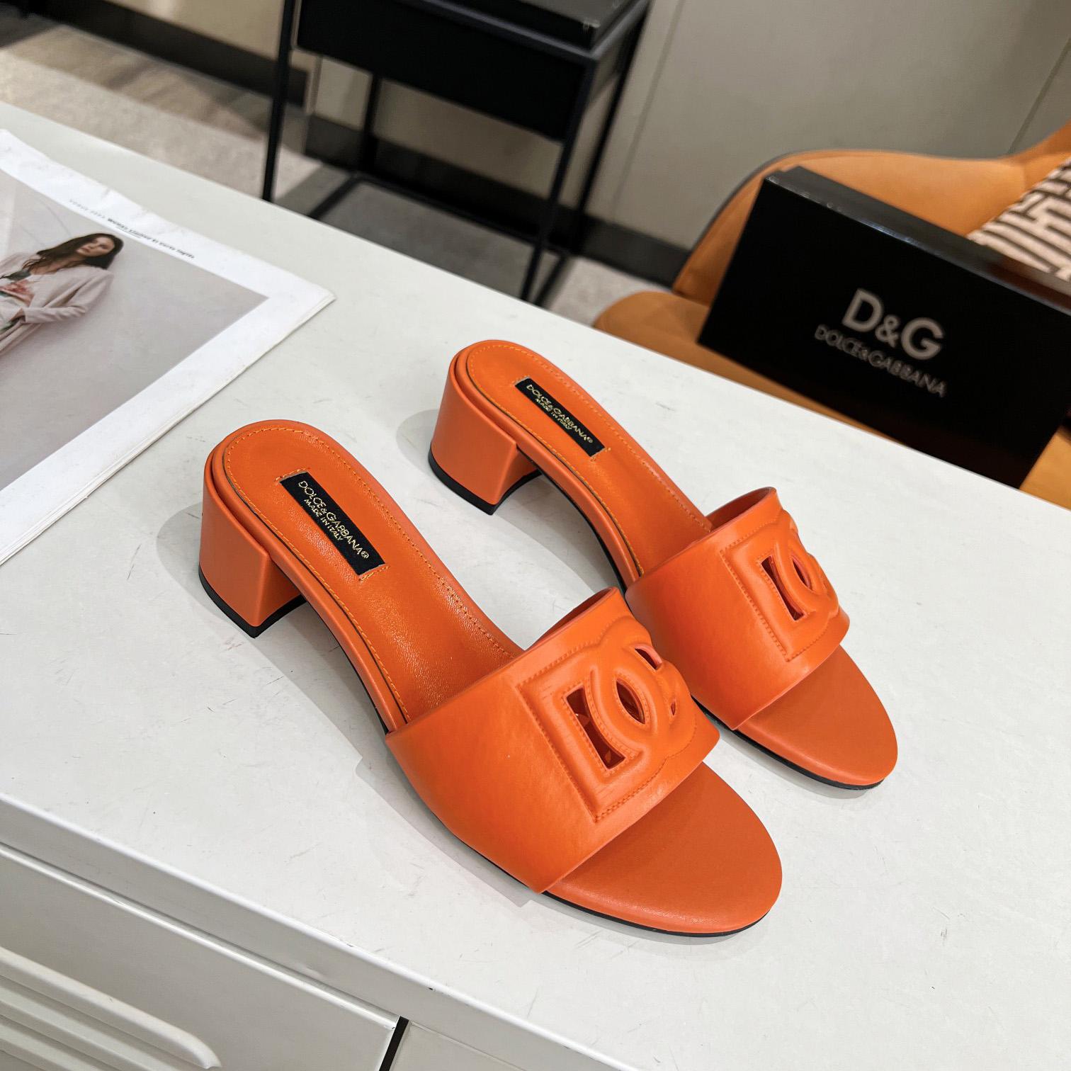 Dolce & Gabbana Calfskin Mules With DG Millennials Logo - DesignerGu