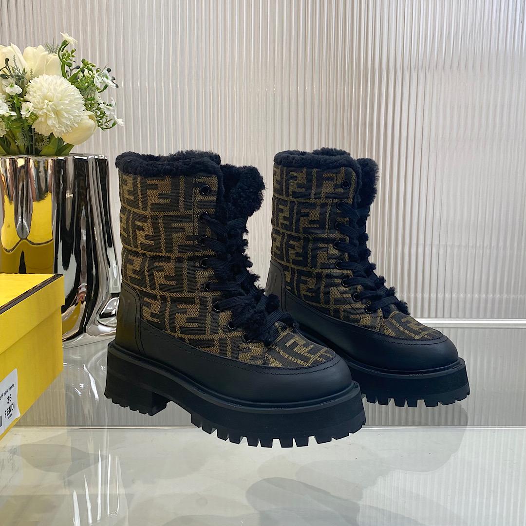 Fendi Signature Biker Boots - DesignerGu