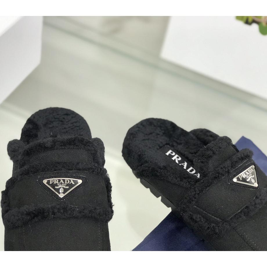 Prada Shearling Slippers - DesignerGu