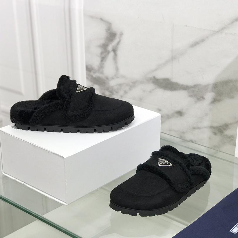 Prada Shearling Slippers - DesignerGu