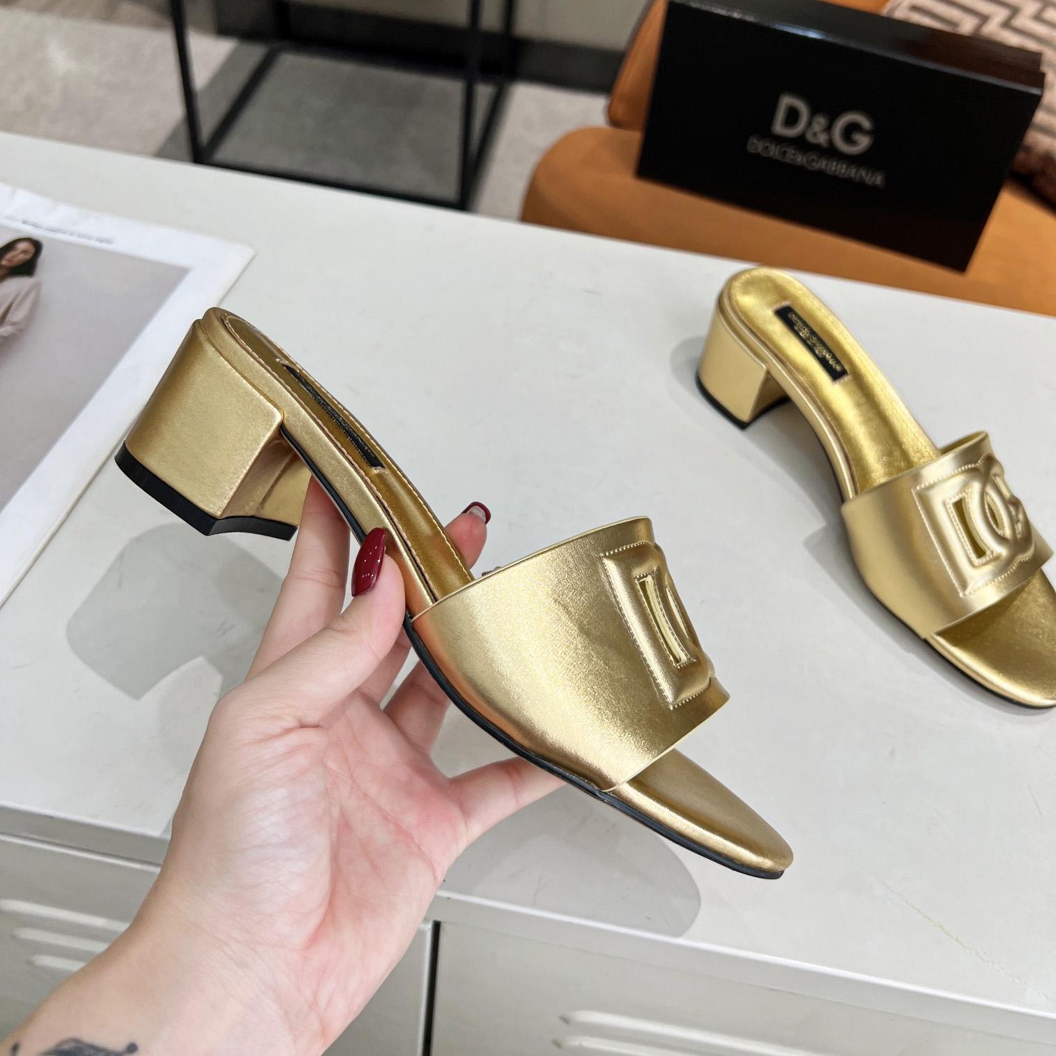 Dolce & Gabbana Calfskin Mules With DG Millennials Logo - DesignerGu