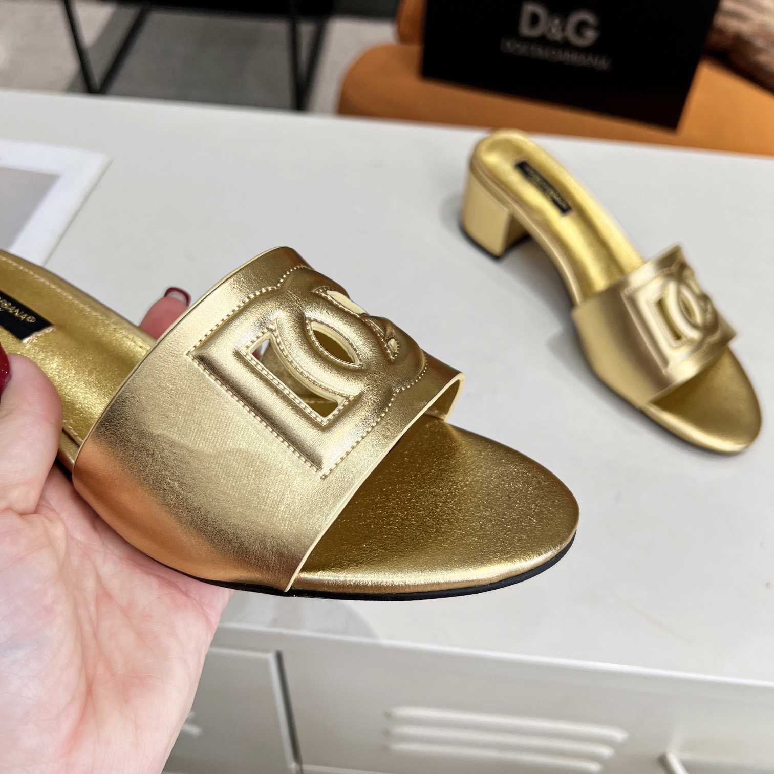 Dolce & Gabbana Calfskin Mules With DG Millennials Logo - DesignerGu