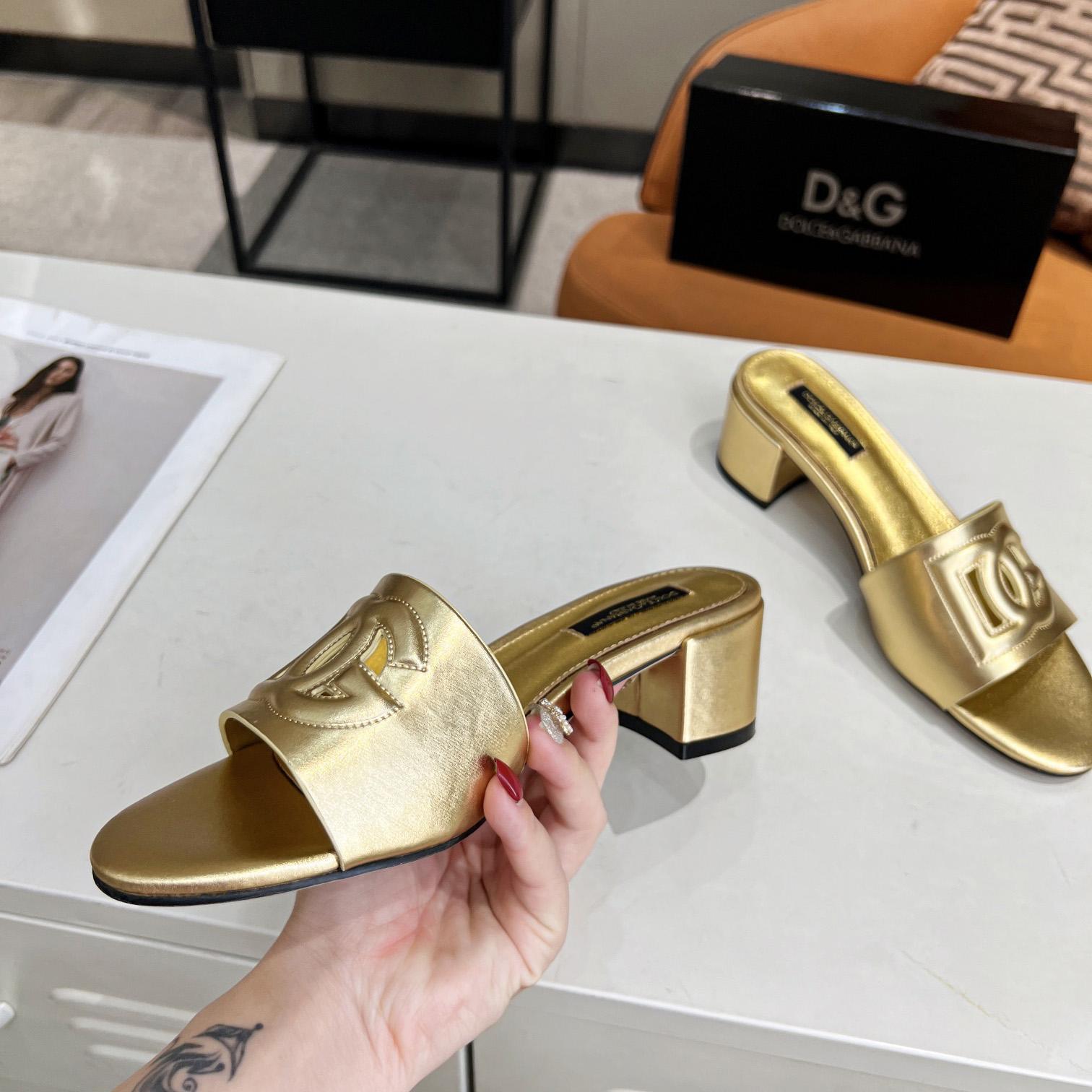 Dolce & Gabbana Calfskin Mules With DG Millennials Logo - DesignerGu