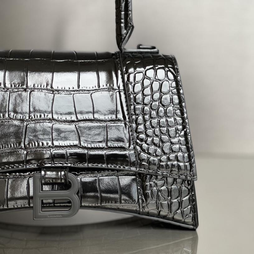 Balenciaga Degrade Crocodile Embossed Hourglass Small Crossbody Bag(23-10-24cm) - DesignerGu