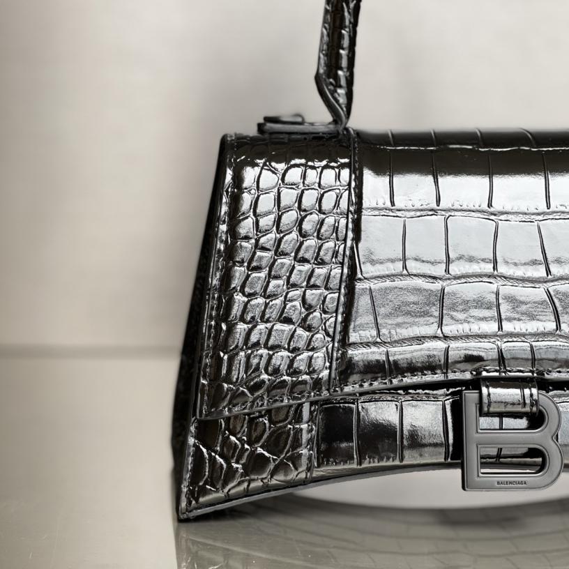 Balenciaga Degrade Crocodile Embossed Hourglass Small Crossbody Bag(23-10-24cm) - DesignerGu