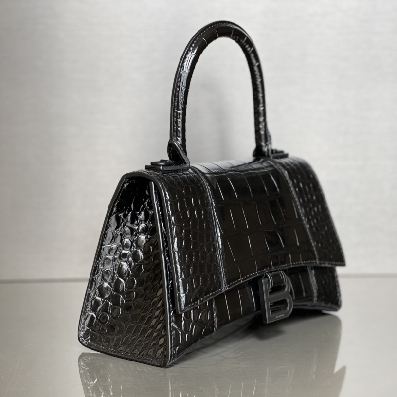 Balenciaga Degrade Crocodile Embossed Hourglass Small Crossbody Bag(23-10-24cm) - DesignerGu