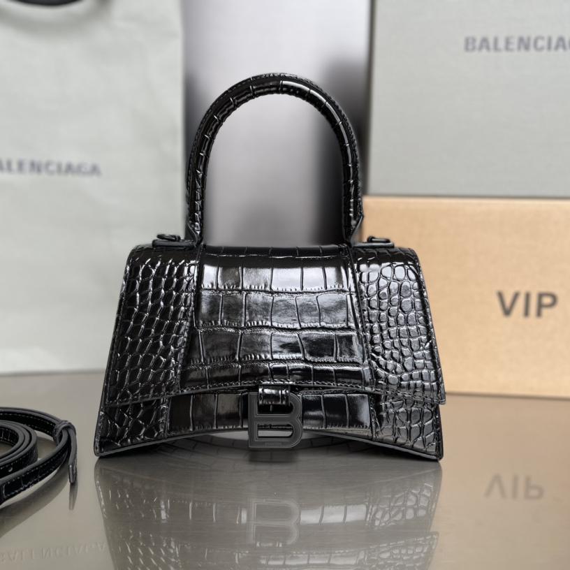 Balenciaga Degrade Crocodile Embossed Hourglass Small Crossbody Bag(23-10-24cm) - DesignerGu