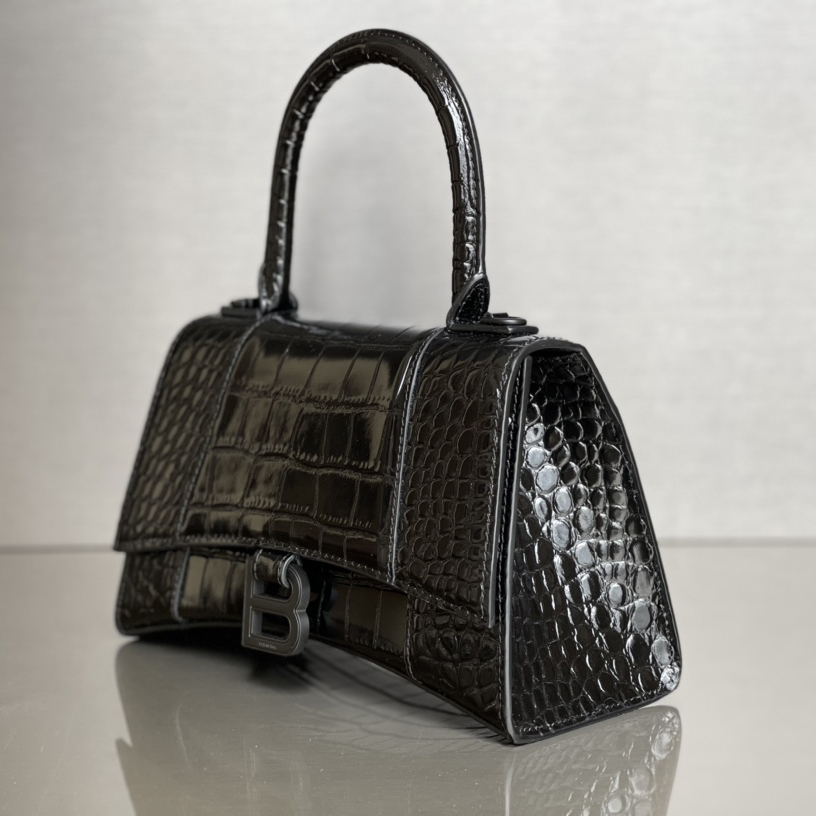 Balenciaga Degrade Crocodile Embossed Hourglass Small Crossbody Bag(23-10-24cm) - DesignerGu