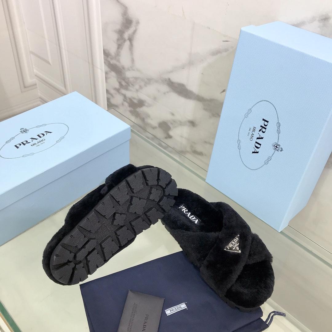 Prada Shearling Sandals - DesignerGu