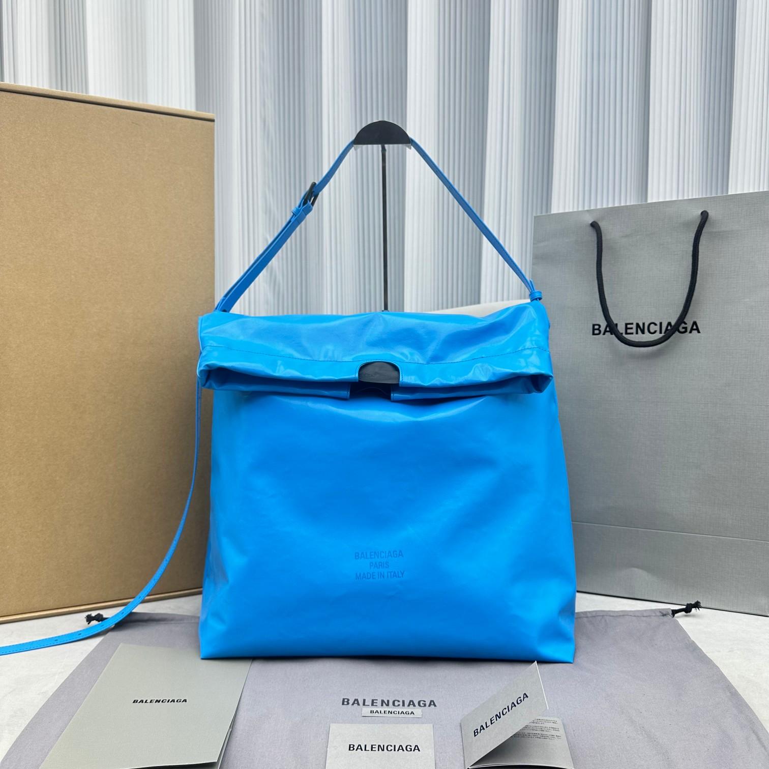 Balenciaga Trash Bag Large Pouch In Blue(37-40-52cm) - DesignerGu