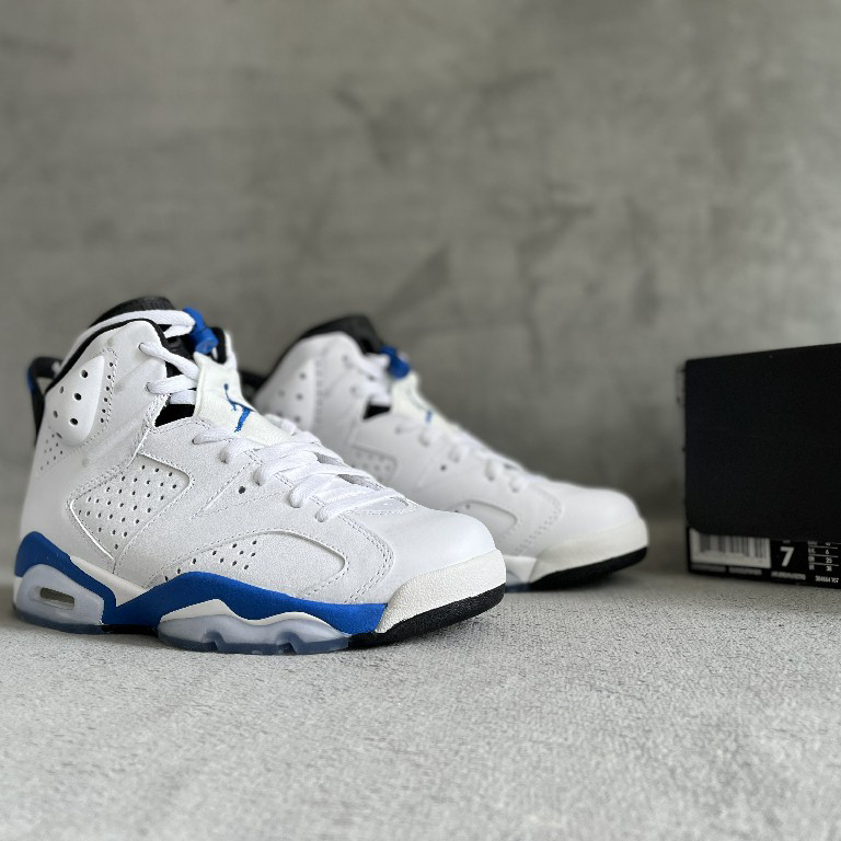 Air Jordan 6 Retro “Sport Blue” Sneaker     384664-107 - DesignerGu