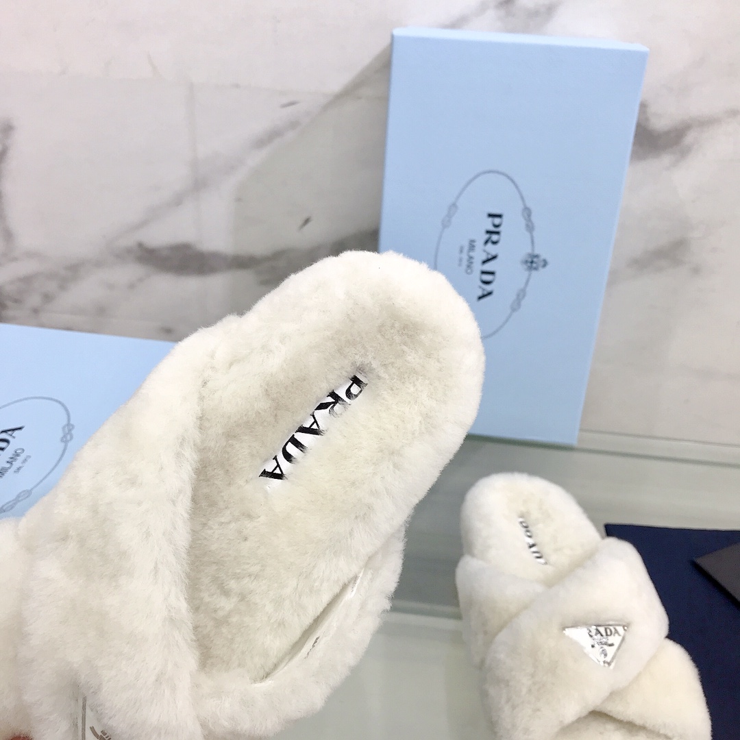 Prada Shearling Sandals - DesignerGu