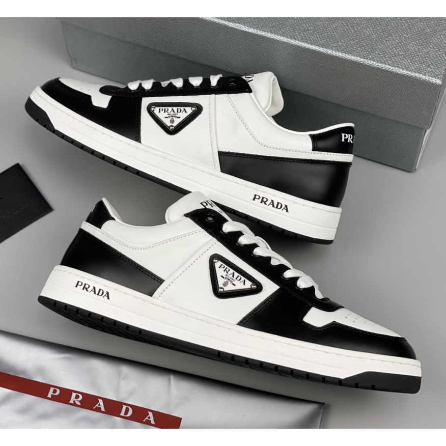 Prada Downtown Leather Sneakers - DesignerGu