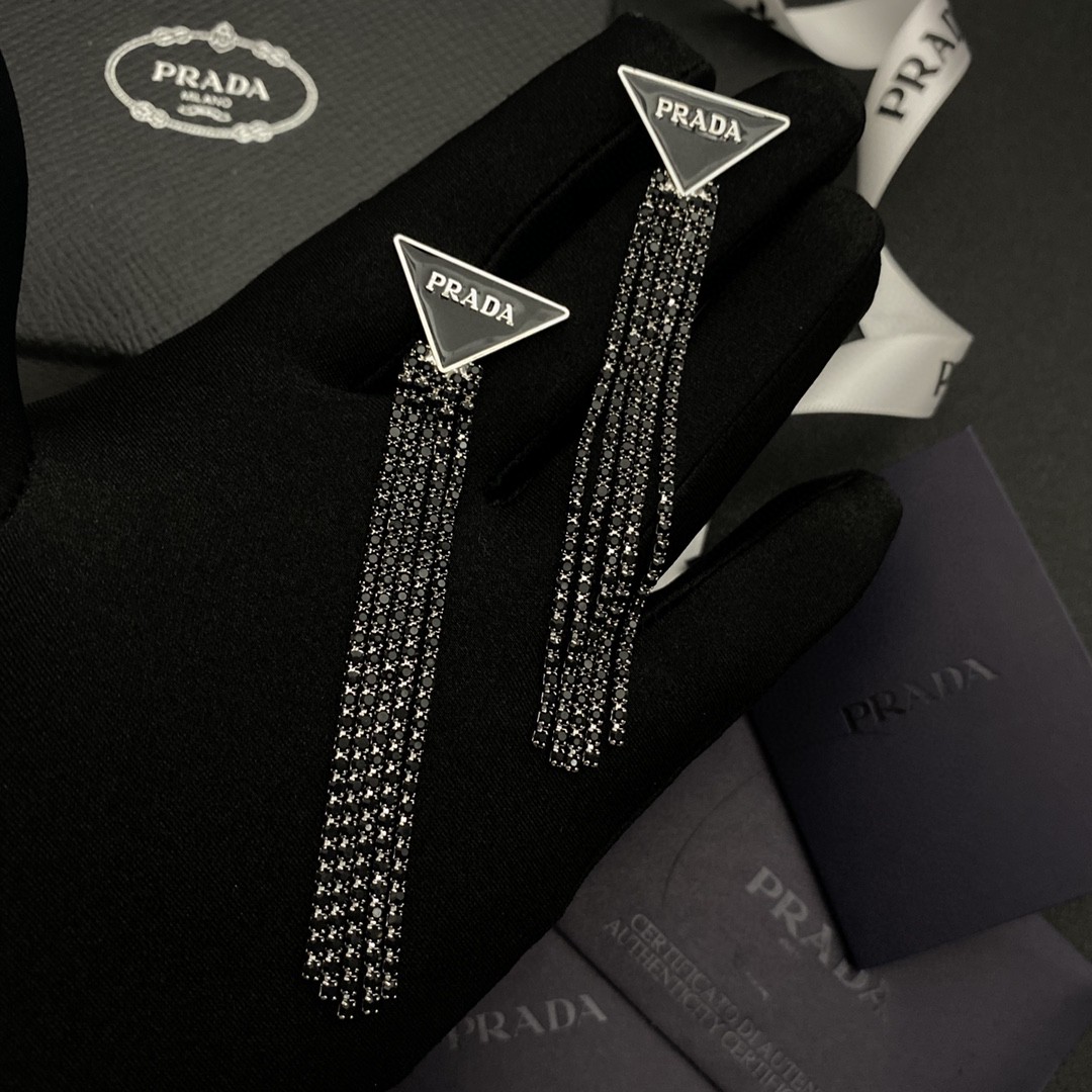 Prada Symbole Drop Earrings - DesignerGu