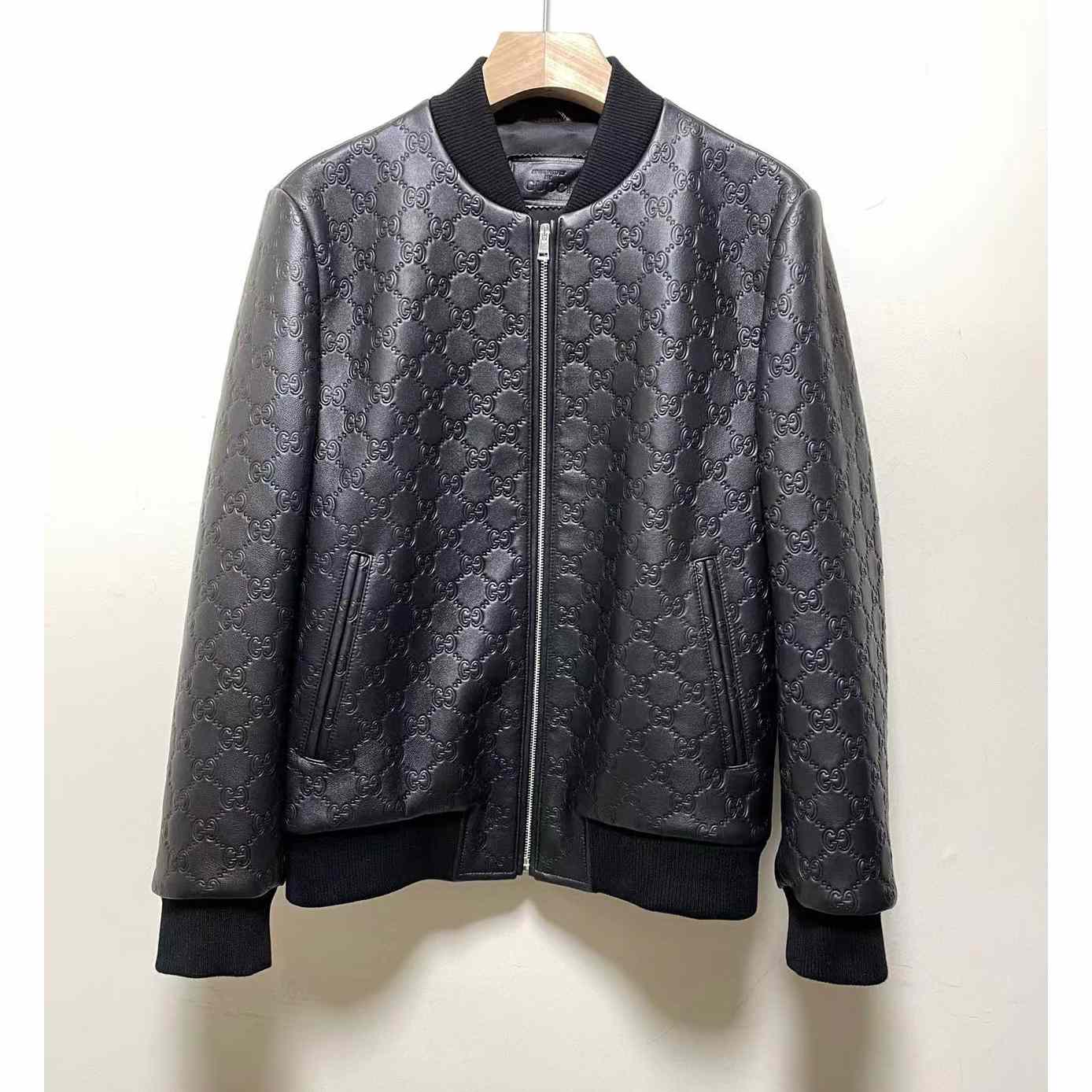 Gucci GG Leather Jacket (Make To Order) - DesignerGu