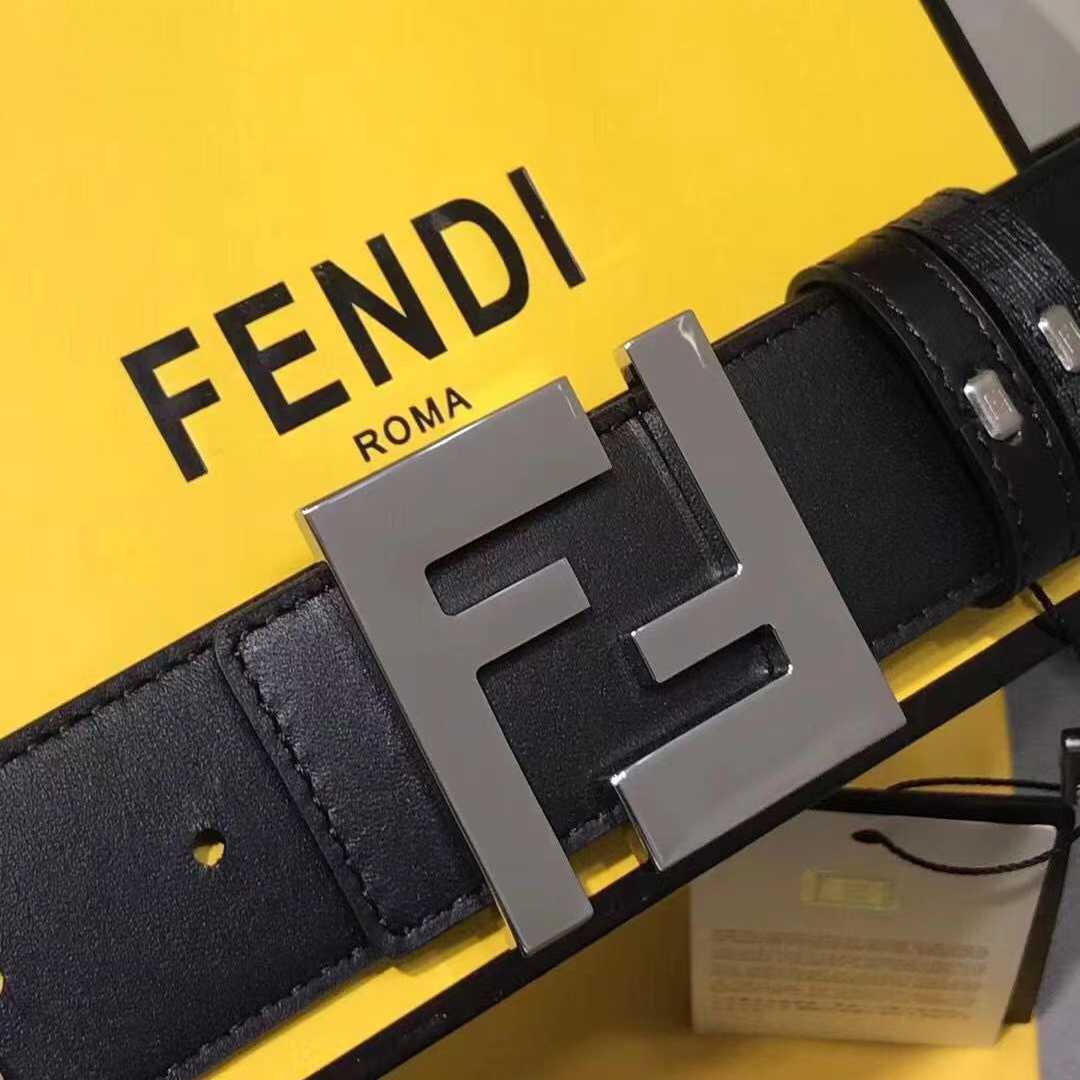 Fendi Black Leather Belt - DesignerGu