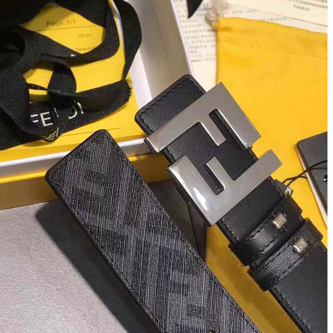 Fendi Black Leather Belt - DesignerGu