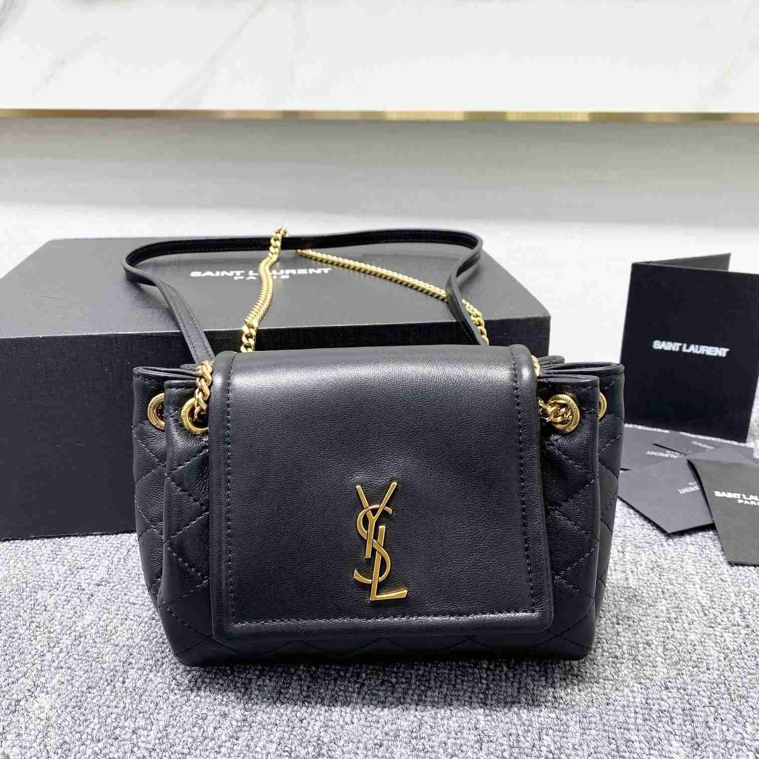 Saint Laurent Mini Nolita In Lambskin - DesignerGu