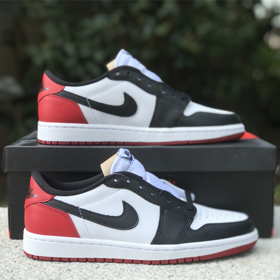 Air Jordan 1 Low “Black Toe” Sneaker      555088-125 - DesignerGu