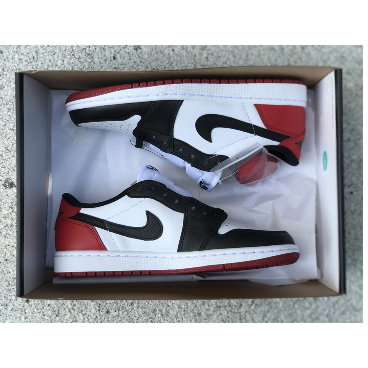 Air Jordan 1 Low “Black Toe” Sneaker      555088-125 - DesignerGu