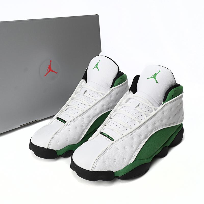 Air Jordan 13 Retro White Green Sneakers      DB6536-113 - DesignerGu