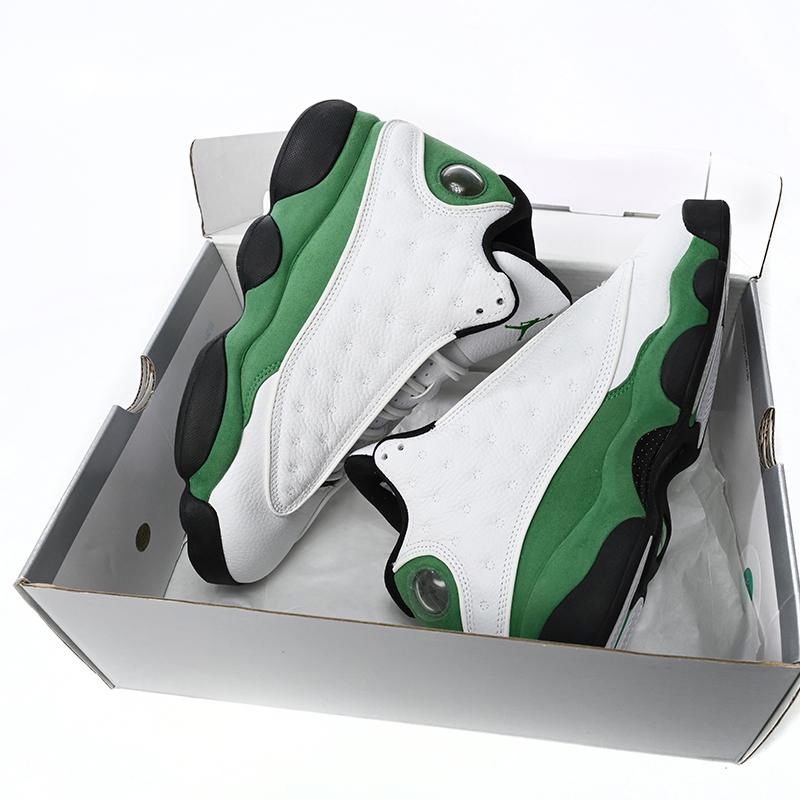 Air Jordan 13 Retro White Green Sneakers      DB6536-113 - DesignerGu