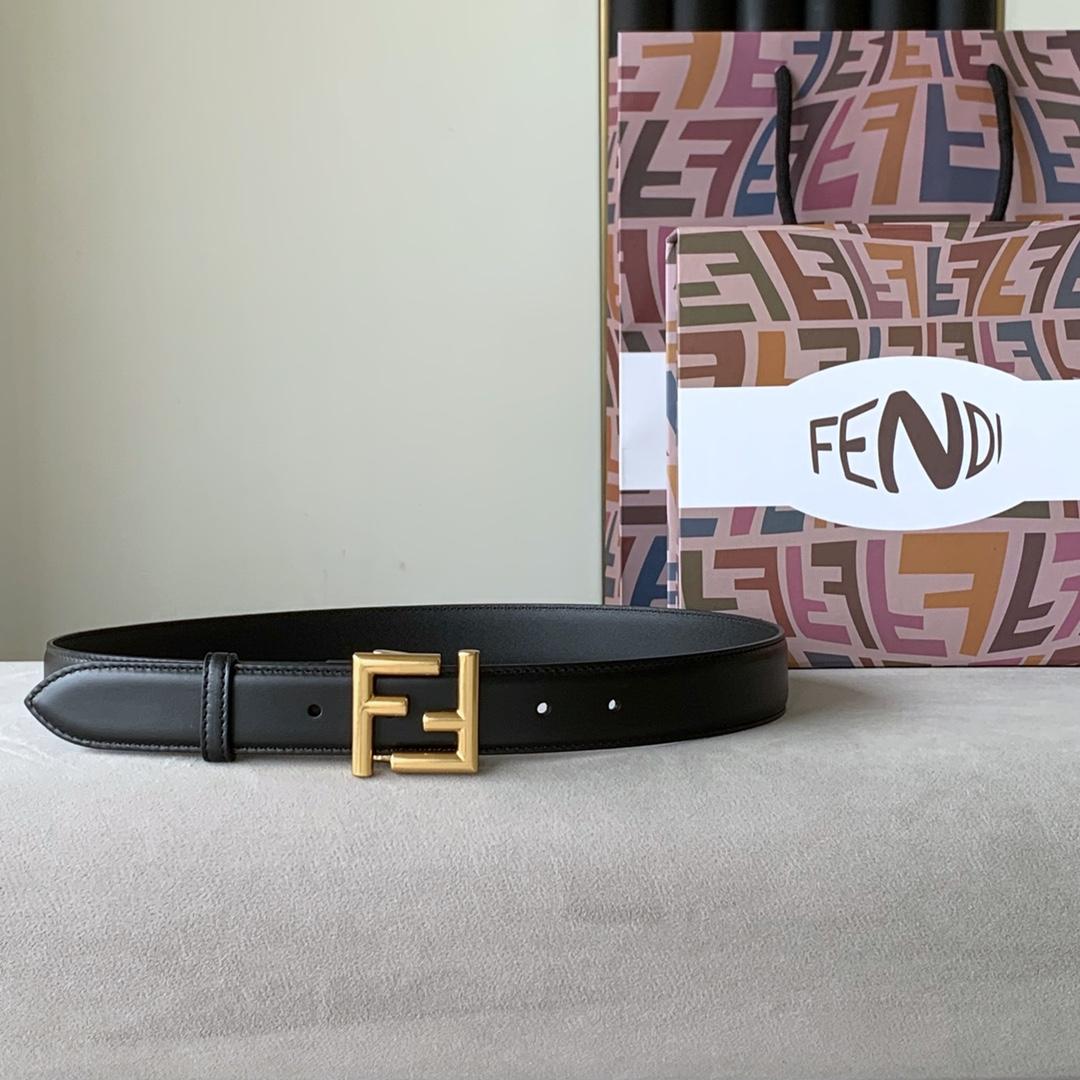 Fendi Black Leather Belt - DesignerGu