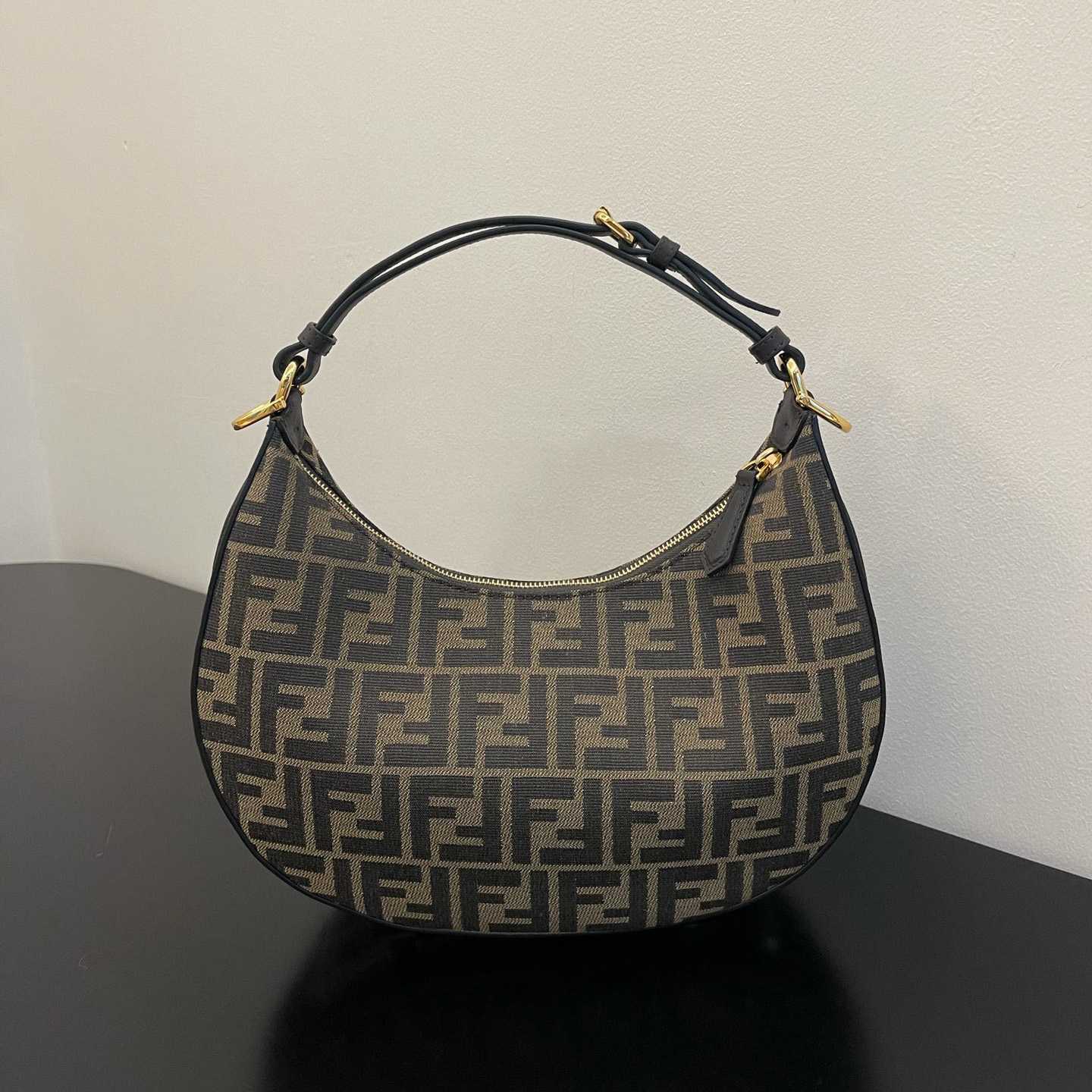 Fendi Fendigraphy Small Brown FF Fabric Bag(29x24.5x10cm) - DesignerGu
