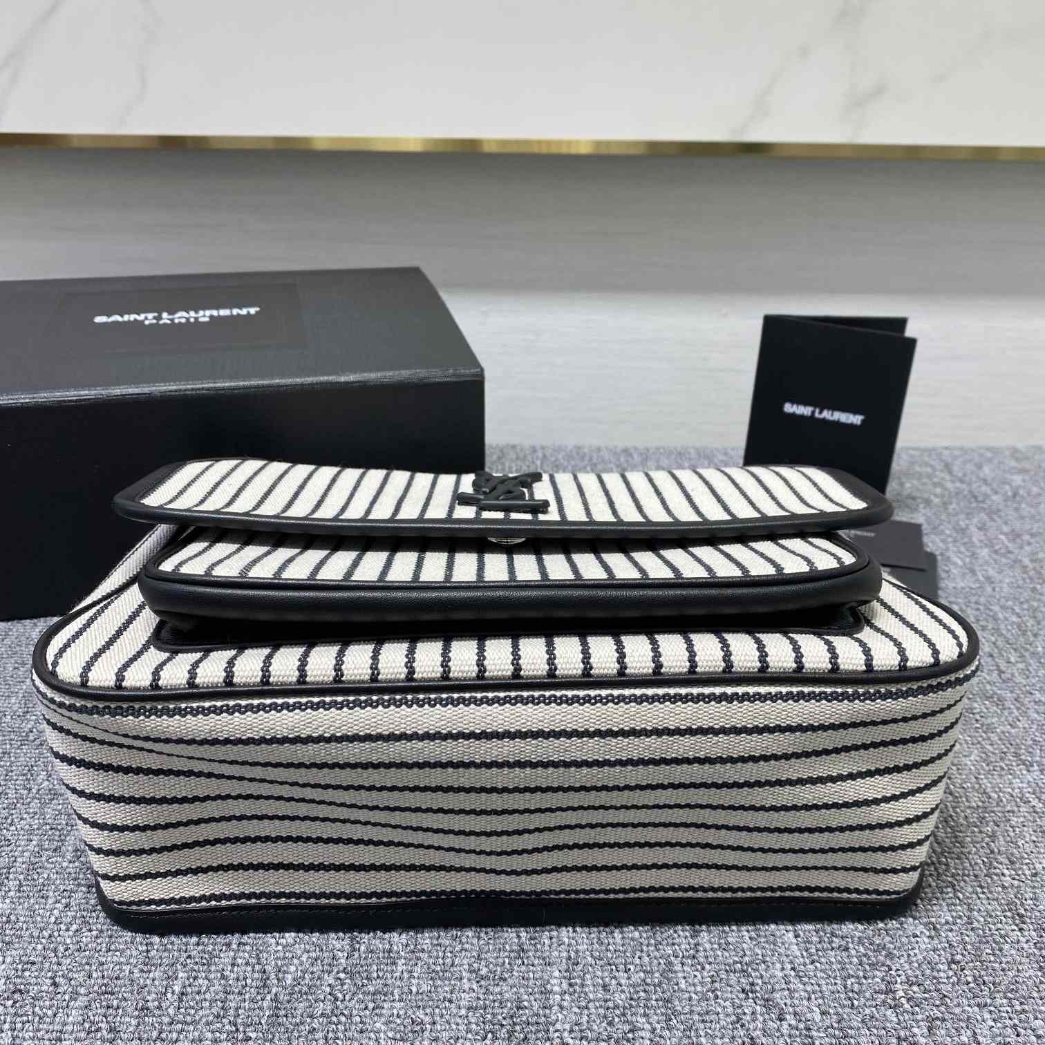 Saint Laurent Women's Niki Medium Striped Canvas Shoulder Bag (28cm) - DesignerGu