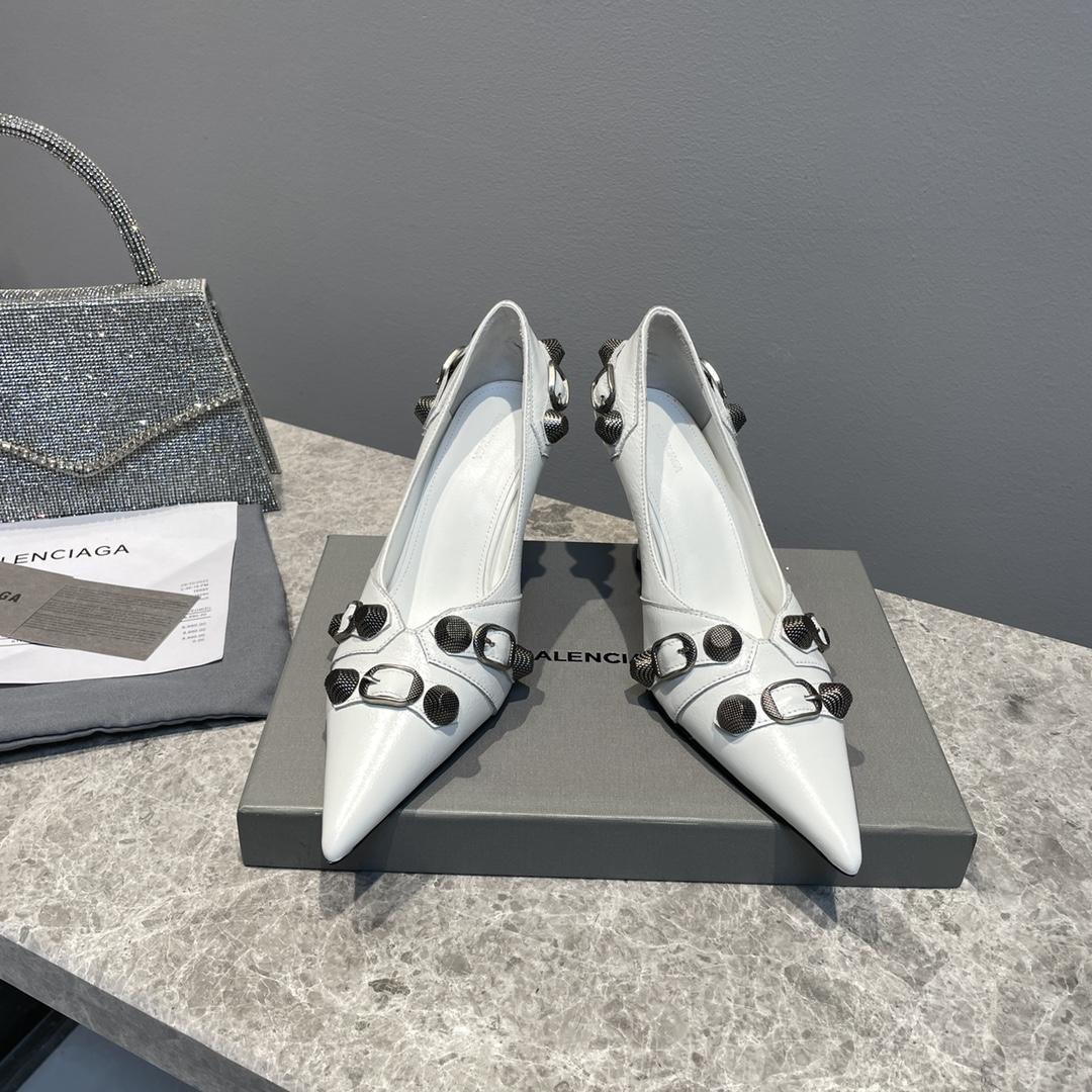 Balenciaga Cagole 90mm Pump In White - DesignerGu