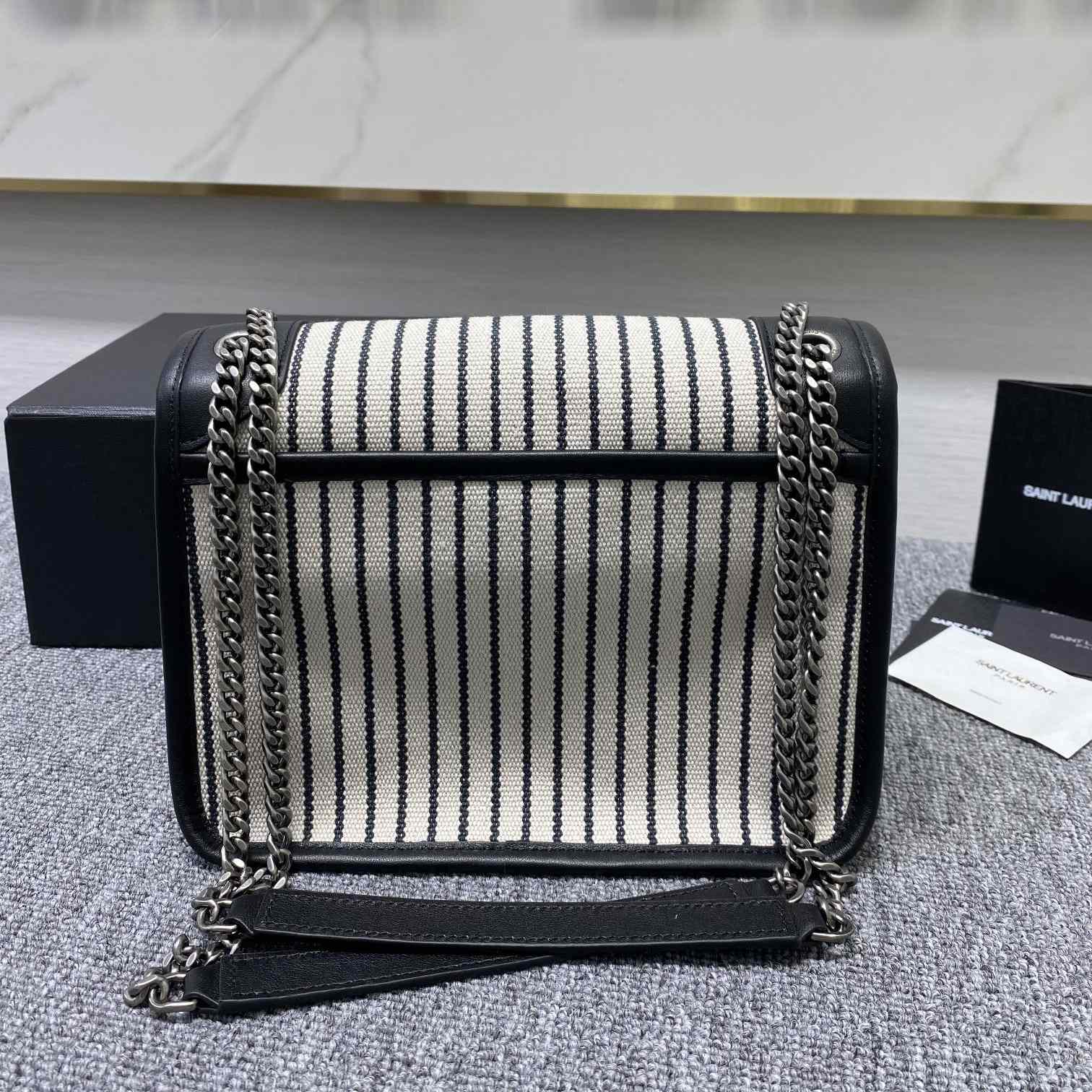 Saint Laurent Women's Niki Small Striped Canvas Shoulder Bag (22cm) - DesignerGu